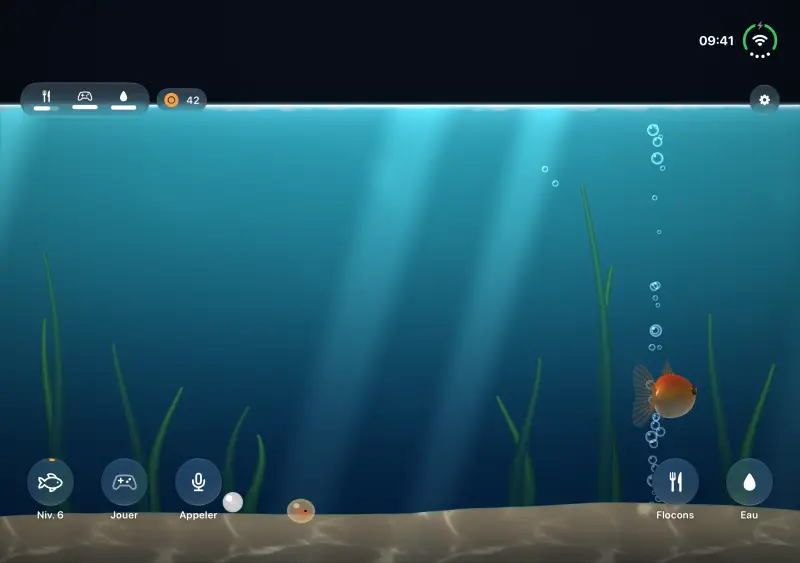L'iPhone Duo ouvert : l'eau s'est déversée sur le pli en un large aquarium.