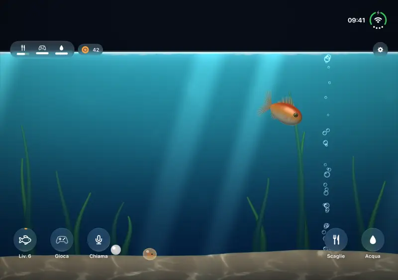 L'iPhone Duo aperto: l'acqua si è versata sulla piega in un ampio acquario.